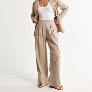 Abercrombie Linen-Blend Ultra Wide-Leg Pant